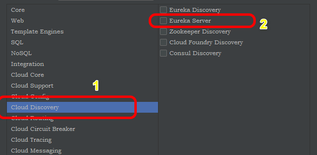 选择eurekaserver